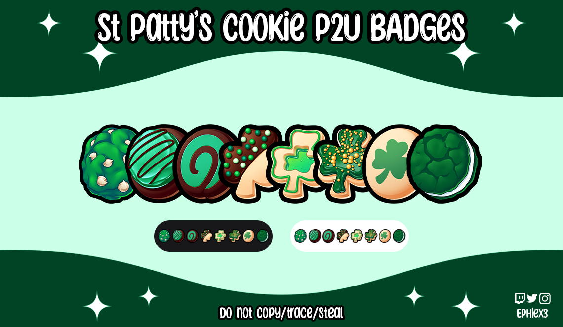 P2U St Patty's Day Cookie Badges