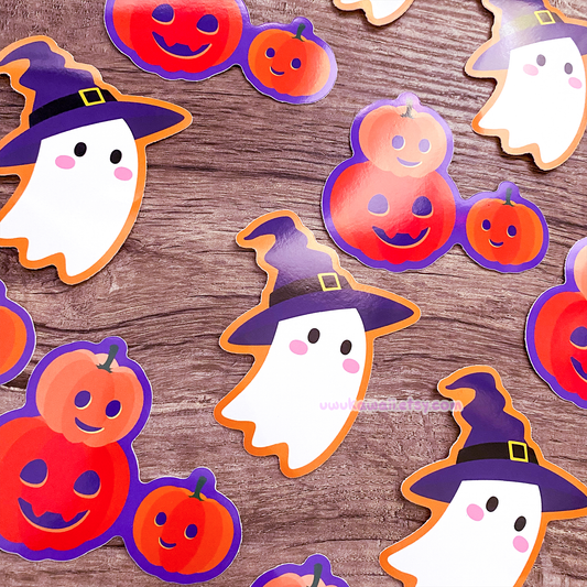 Halloween Ghost & Pumpkin Stickers