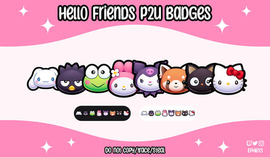 P2U Hello Friends Badges