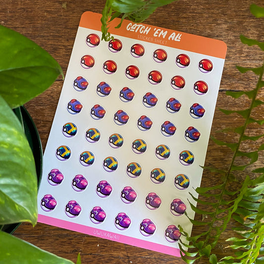 Catch 'Em All 5x7" Sticker Sheet