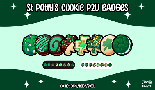 P2U St Patty's Day Cookie Badges